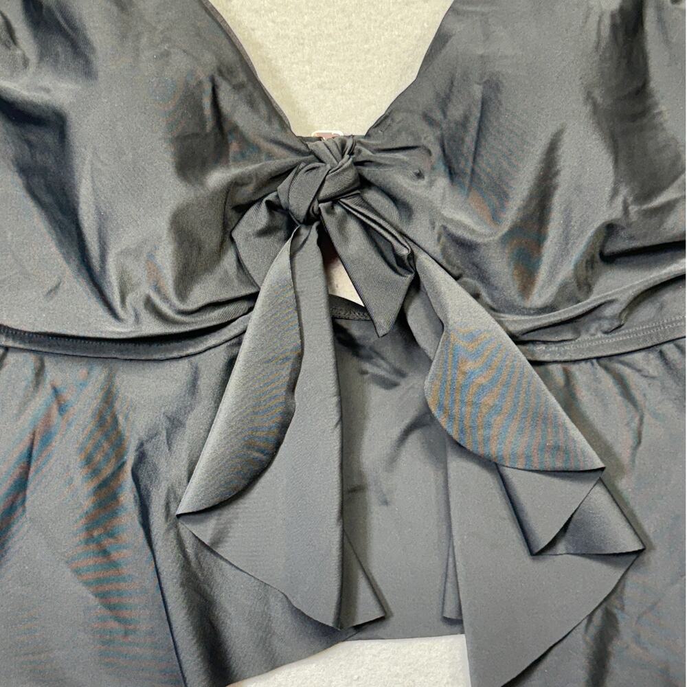 Raisins Curve Trendy Plus Topanga Ruffle-Trim Bikini Top black 18W $58 - Picture 6 of 11